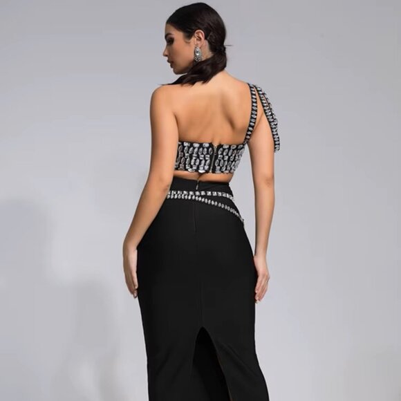 Women’s One Shoulder Bandage Evening Dress - Picture 2 of 12